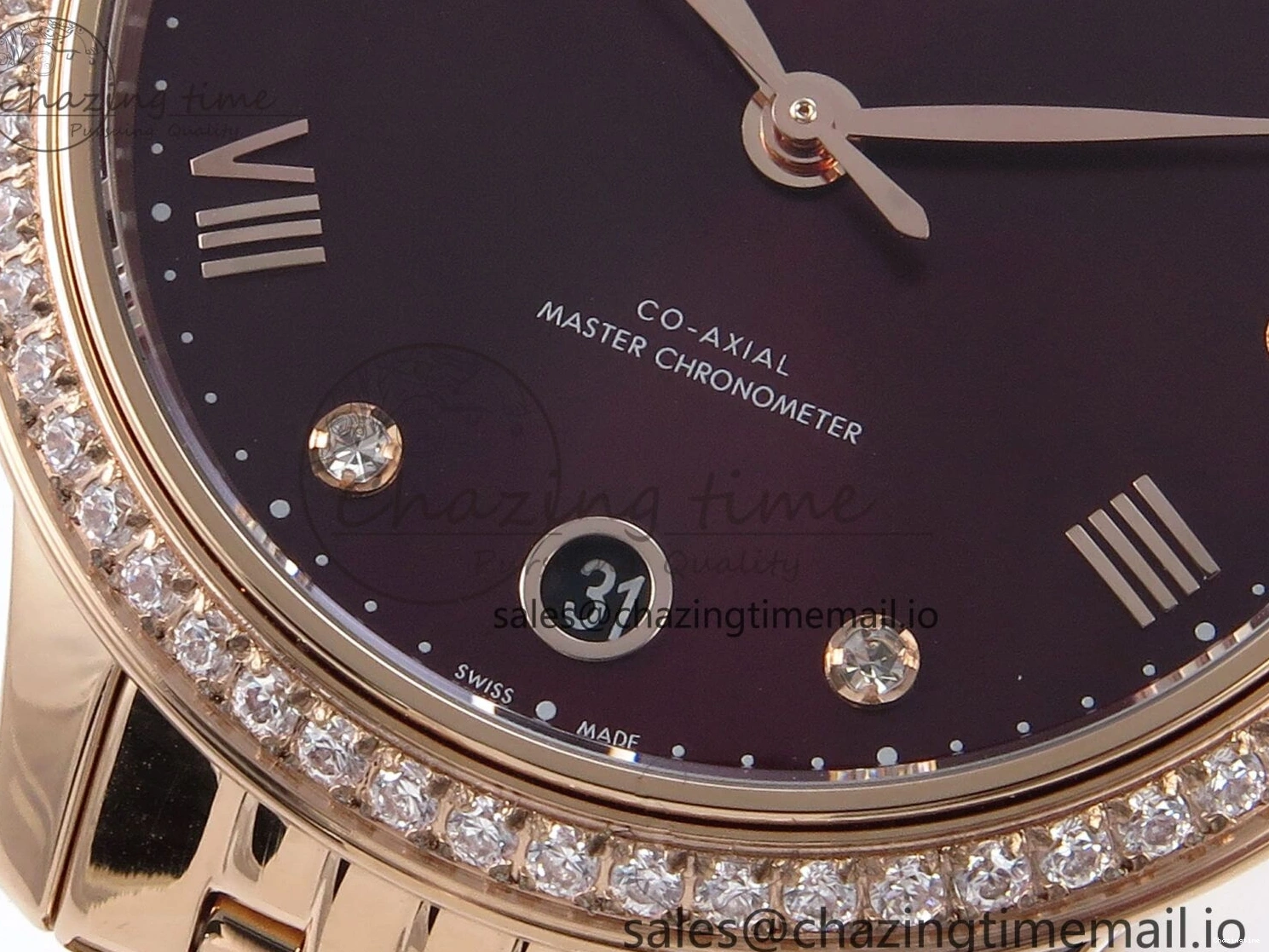 0102 De Ville Prestige Ladies RG VSF 1:1 Best Edition Brown Diamonds Dial on RG Bracelet A Sophisticated 7681